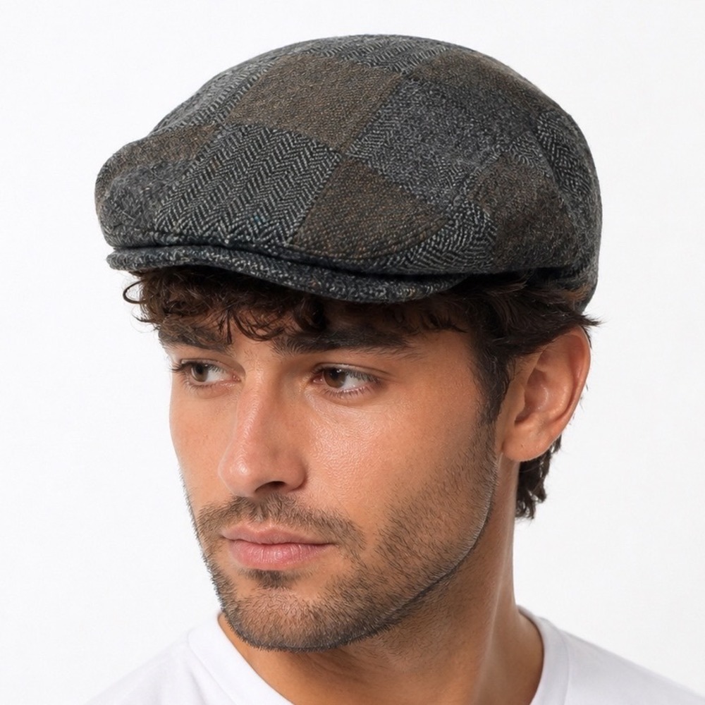 Pendleton Wool Patchwork Newsboy Flat Cap Hat Vintage Style Men's